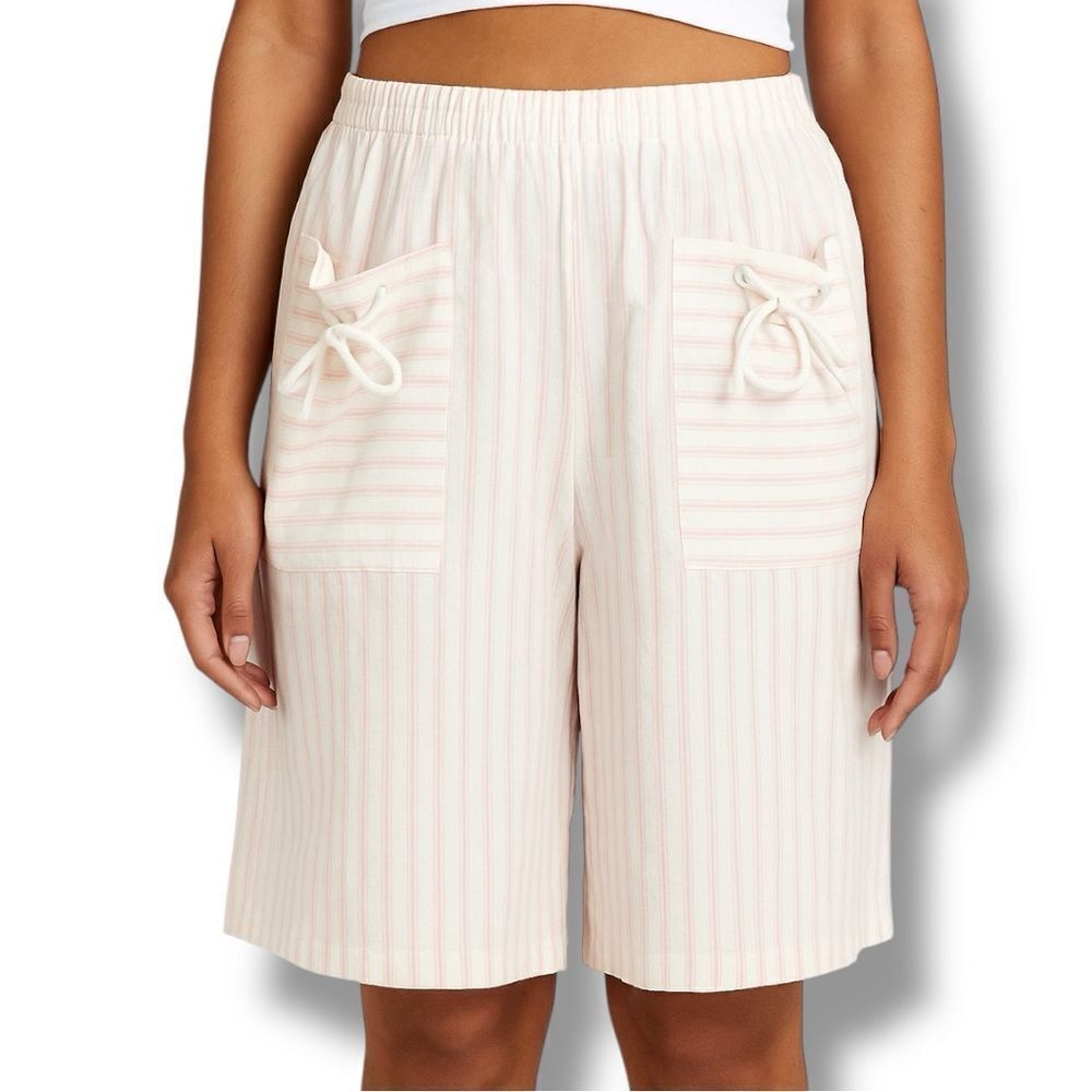 Mister Remo | Pink High Waisted Bermuda Shorts